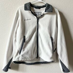 Columbia Titanium White Gray Outdoors Winter Minimalist Fleece Full Zip Jacket L